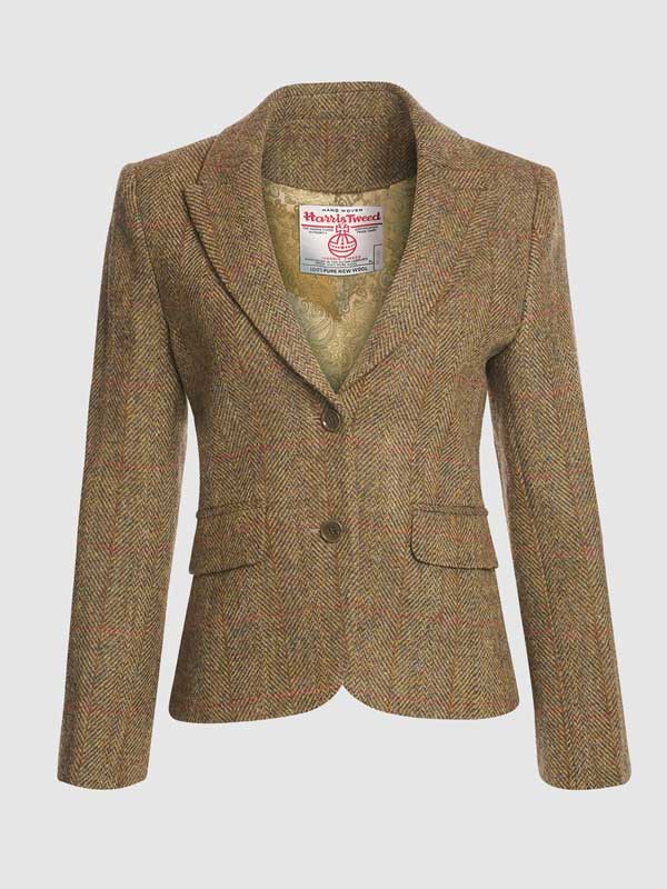 Harris Tweed Dames Jasje Jacket - Mustard Tweed Shop
