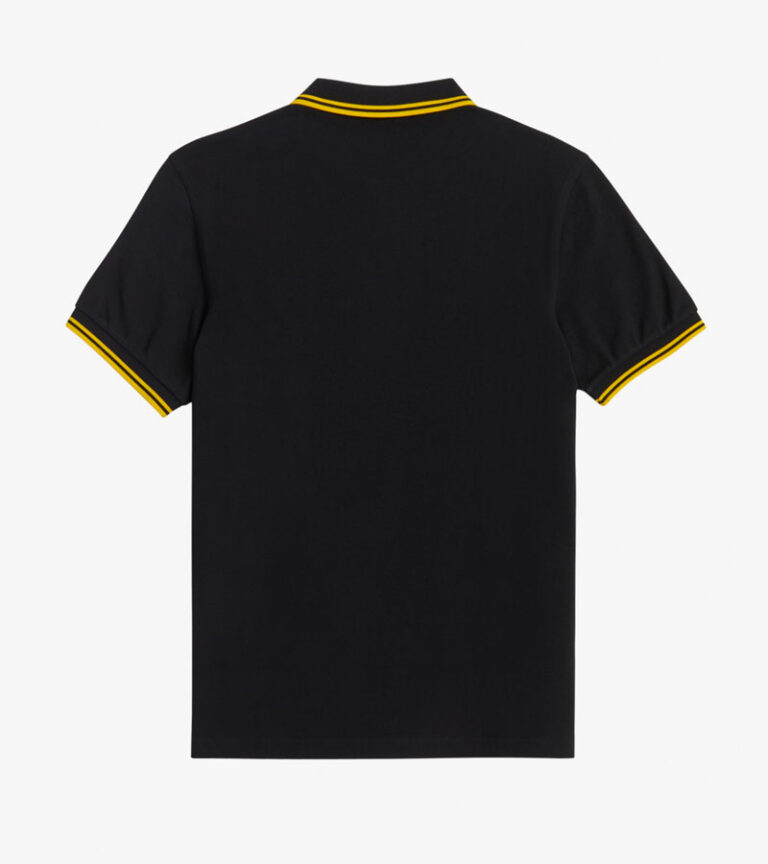 Fred Perry, Polo, Black / Yellow - Harris Tweed Shop