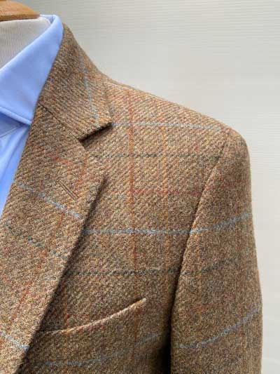 Snel Intrekking Boekwinkel Yorkshire Tweed Colbert Bruin Multicolor Ruit - Harris Tweed Shop