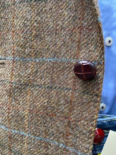 Ga lekker liggen geboorte Rimpels Yorkshire Tweed Colbert Bruin Multicolor Ruit - Harris Tweed Shop