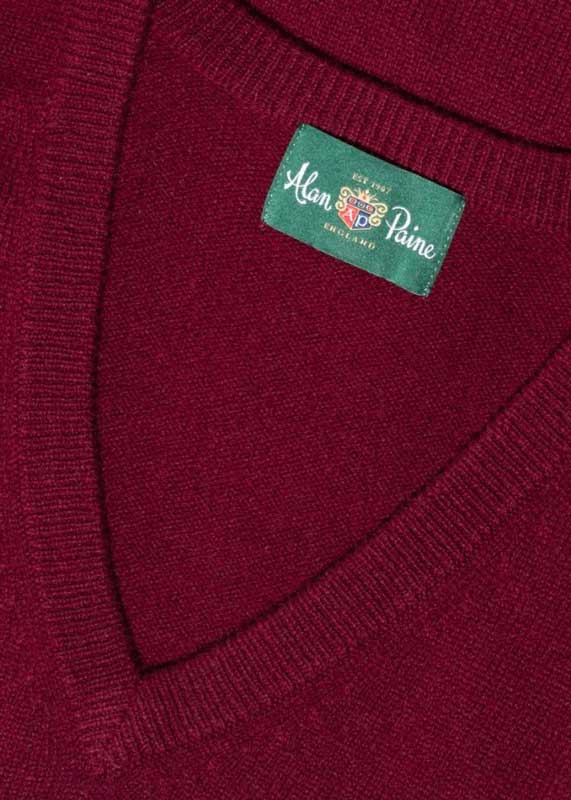 6257Alan_Paine_Lamswol_Pullover_V_hals__Updated_Fit___Bordeaux