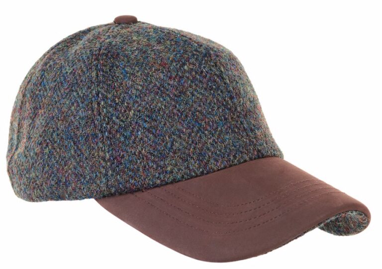 Harris Tweed hunting cap, one size fits all wool gray type Vintage Second Hand