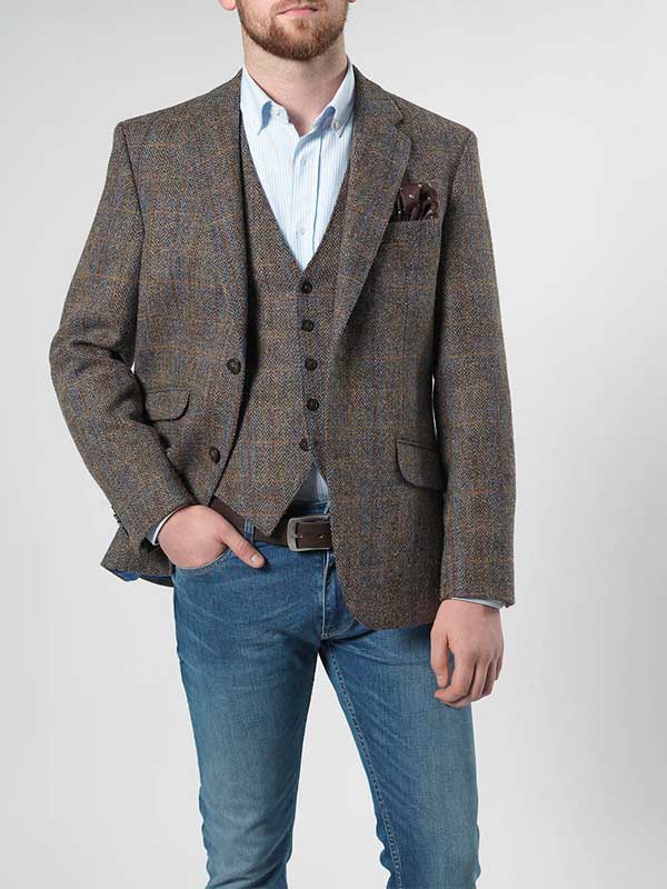kousen Inloggegevens hoorbaar Prachtig Harris tweed colbert, bruin multi colour van Wellington