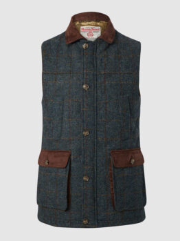 Gilet en tweed à carreaux pour homme, style classique, sans