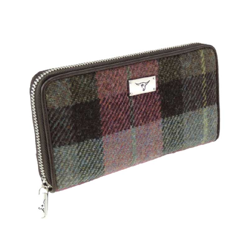 Harris_Tweed_Purse_Muted_Green_and_Rose_Pink_Tartan