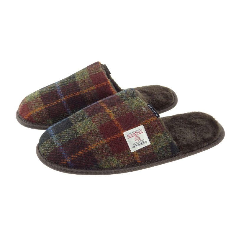 Harris_Tweed_Slippers_Rust_Check