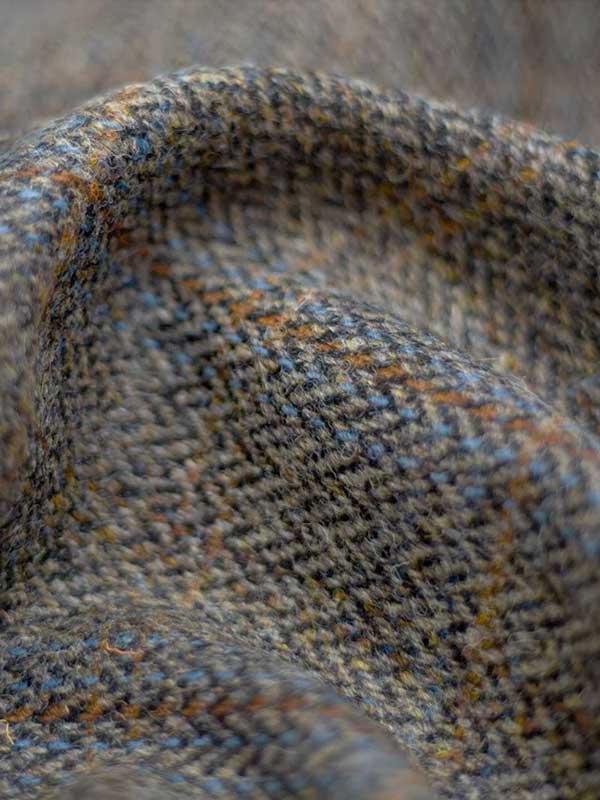 Harris Tweed Dames Jasje Kort "Ami" In Green-Blue Herringbone - Afbeelding 4