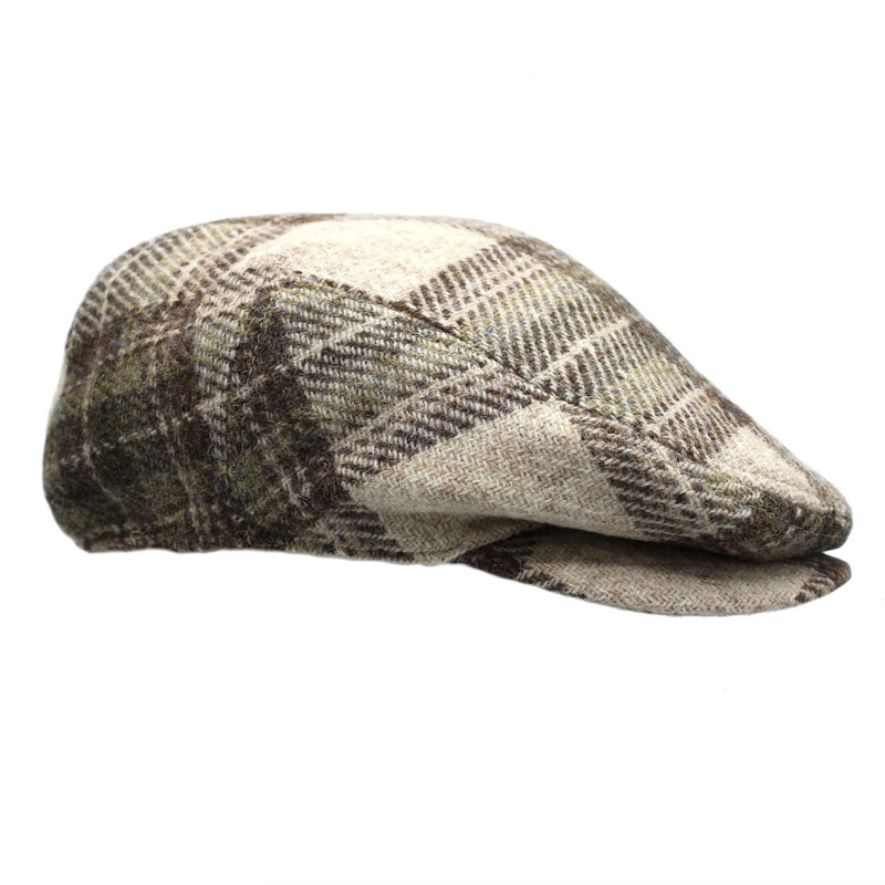 Harris_tweed_Ladies_cap_Oatmeal_Check