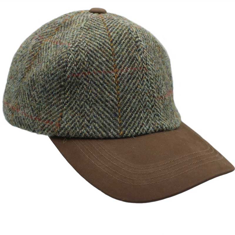 Harris_Tweed_Cap__Sage_Wine_Gold