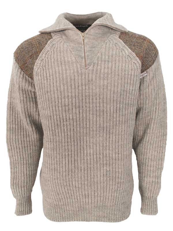 Zip_sweater_with_Harris_Tweed_patches_Natural