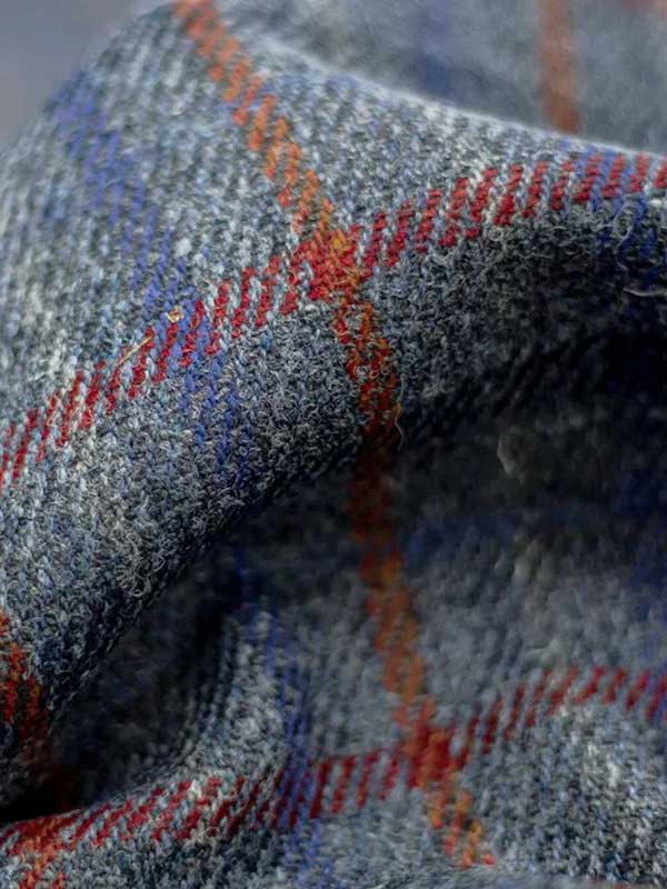 Harris Tweed Vestje "Wales" Met Revers In Royal Check - Afbeelding 3