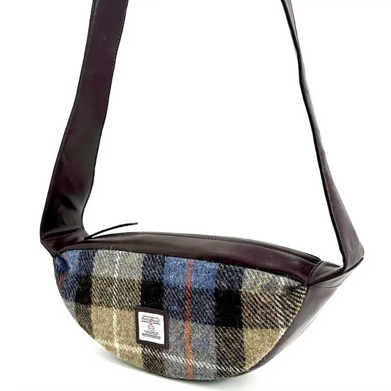 Harris_Tweed_Sling_Bag_In_Blue_Brown_Check