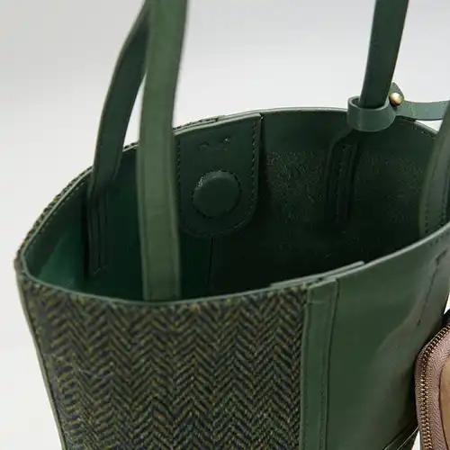 Harris Tweed Clutch, The Orlagh, Islander, Dark Green Herringbone - Afbeelding 4