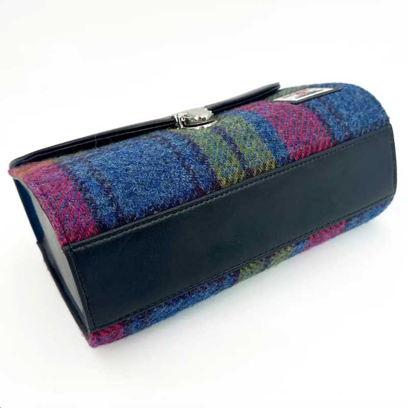 Harris Tweed Mini Day Bag In Blue/Pink Check - Afbeelding 3