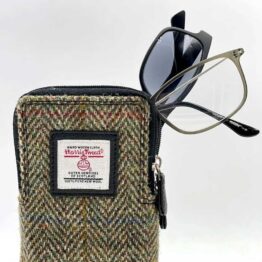 Harris Tweed Double Glasses Sleeve in Country Green