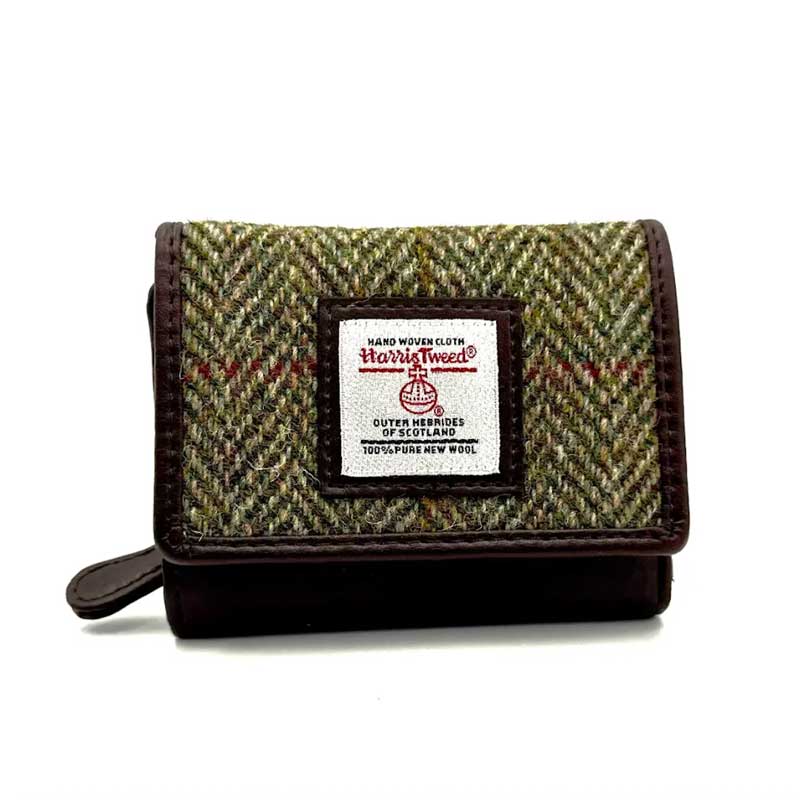 Harris_Tweed_Trifold_Purse_In_Country_Green