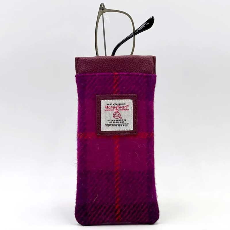 Harris_Tweed_Glasses_Sleeve_in_Purple_Check