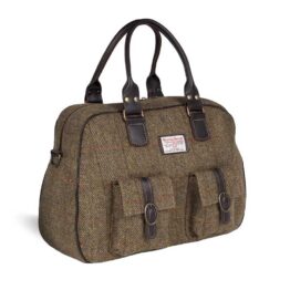 Harris Tweed Oxna Travel Bag Mustard Check