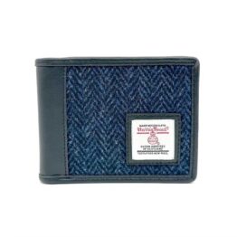 Harris Tweed Bifold Wallet In Blue