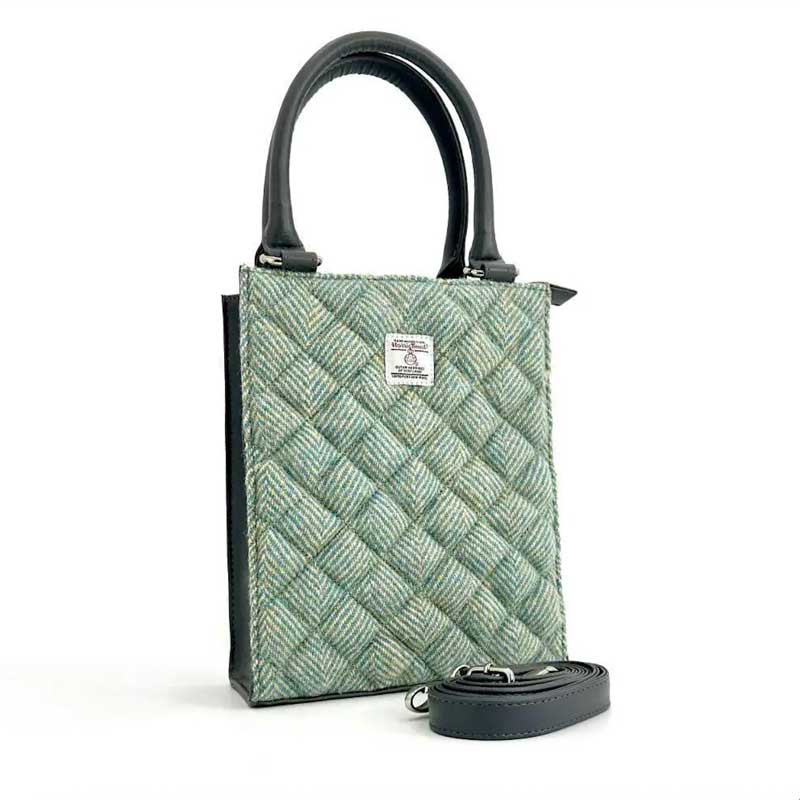 Harris_Tweed_Quilt_Mini_Tote_Bag_In_Turquoise_Herringbone