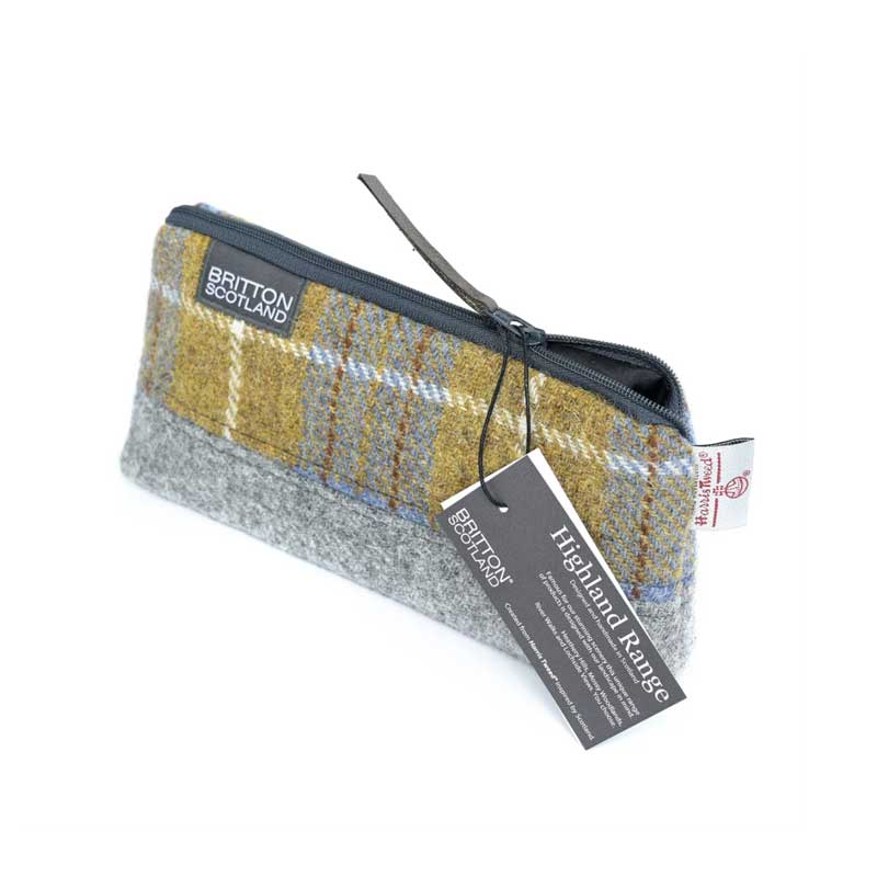 Harris_Tweed_Highland_Range_Cosmetic_Bag_Mustard_Plaid