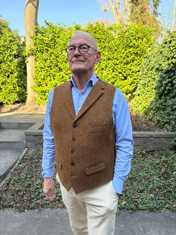 Harris Tweed Vestje Wales Met Revers In Multicolor Rust