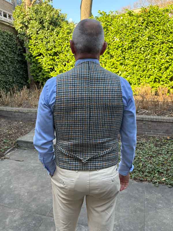 Harris Tweed Vestje Wales Met Revers In Cream Cocktail - Afbeelding 2