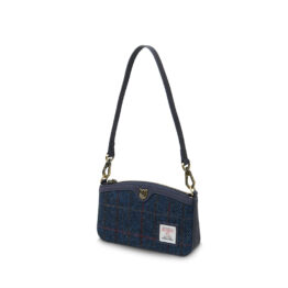 Harris Tweed Shoulder Bag, The Ailsa, Navy Overcheck