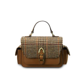 Harris Tweed Crossbody, The Melrose, Beige Dogtooth