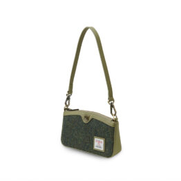Harris Tweed Shoulder Bag, The Ailsa, Dark Green Herringbone