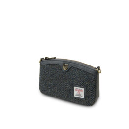 Harris Tweed Shoulder Bag, The Ailsa, Black & Grey Herringbone
