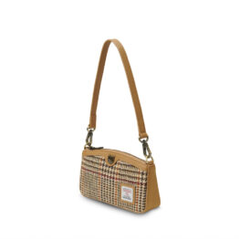 Harris Tweed Shoulder Bag, The Ailsa, Beige Dogtooth