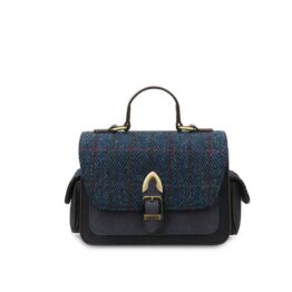 Harris Tweed Crossbody, The Melrose, Navy Overcheck