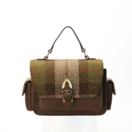 Harris Tweed Crossbody, The Melrose, Chestnut Tartan