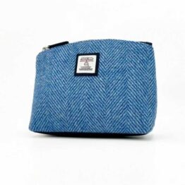 Harris Tweed Cosmetic Bag In Sky Blue