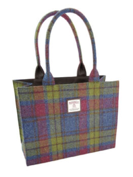 Full Harris Tweed 'Glencoe' Large Tote in Multi Color Tartan