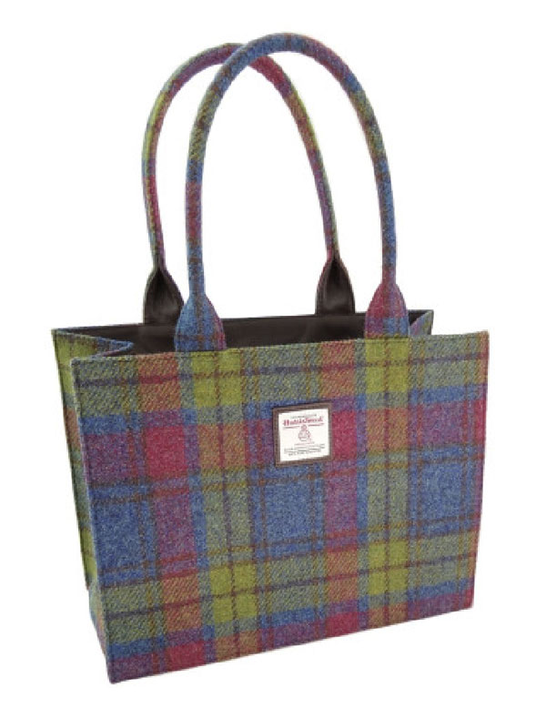 Full Harris Tweed 'Glencoe' Large Tote in Multi Color Tartan