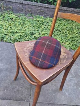 Harris Tweed Flat Cap Henry In Berry Check