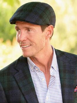 Harris Tweed Flat Cap Henry In Black Watch