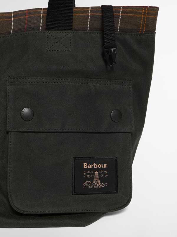 Barbour Field Wax Carry All Tote Bag Sage Classic - Afbeelding 2