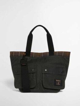Barbour Field Wax Carry All Tote Bag Sage Classic
