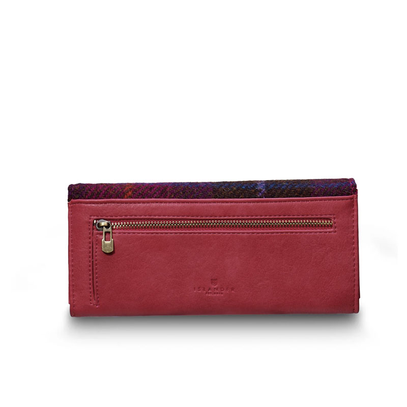 Harris Tweed Portemonnee, The Large Clasp, Fuchsia Tartan - Afbeelding 4