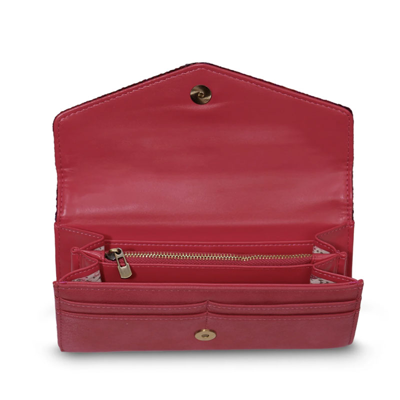 Harris Tweed Portemonnee, The Large Clasp, Fuchsia Tartan - Afbeelding 3