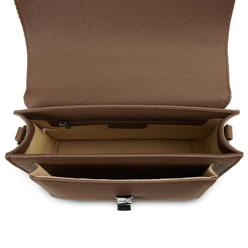Harris Tweed Clutch, The Leather Medium Satchel, Islander, Chestnut Tartan - Afbeelding 5