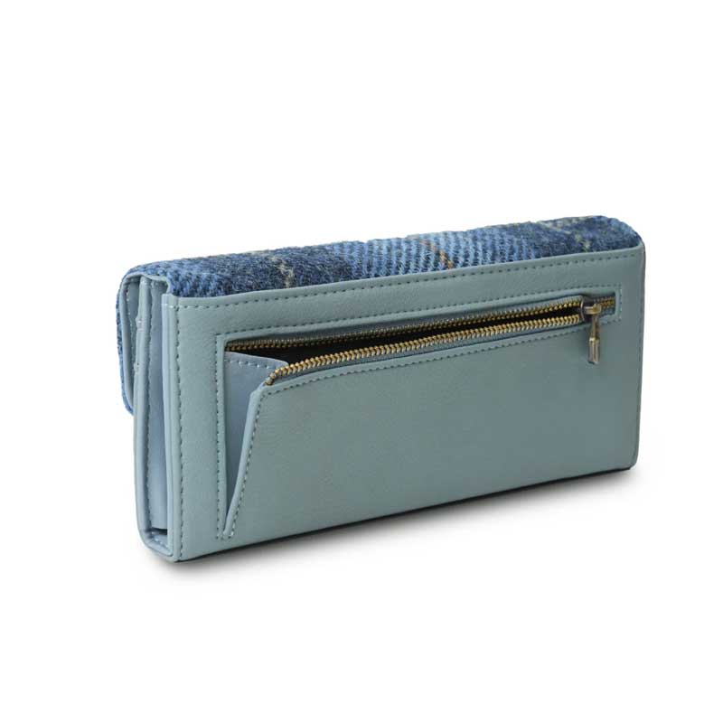 Harris Tweed Portemonnee, The Large Clasp, Blue Tartan - Afbeelding 5
