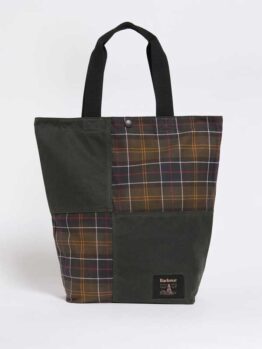 Barbour Field Patchwork Tote Bag Sage Classic