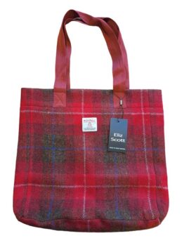 Harris Tweed Large Shopper Red Tartan