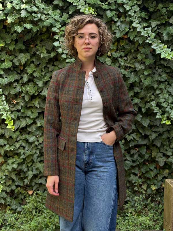 Harris_Tweed_Damesjas__Lucy__In_Red_Blue_Check