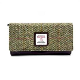 Harris Tweed Ladies Envelope Purse In Country Green