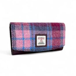 Harris Tweed Ladies Envelope Purse In Pastel Pink
